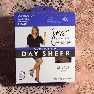 2 pair of control top pantyhose